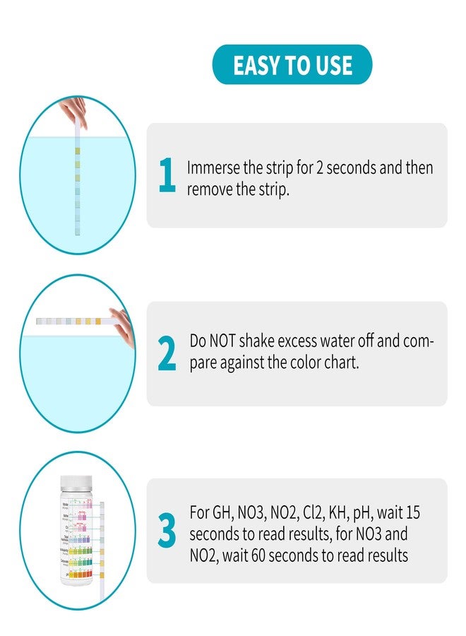 SaySummer Aquarium Test Strips for Fish Tank: 7-Way 150 Strips Aquarium Water Test Kit Freshwater Testing pH Nitrate - Image 5